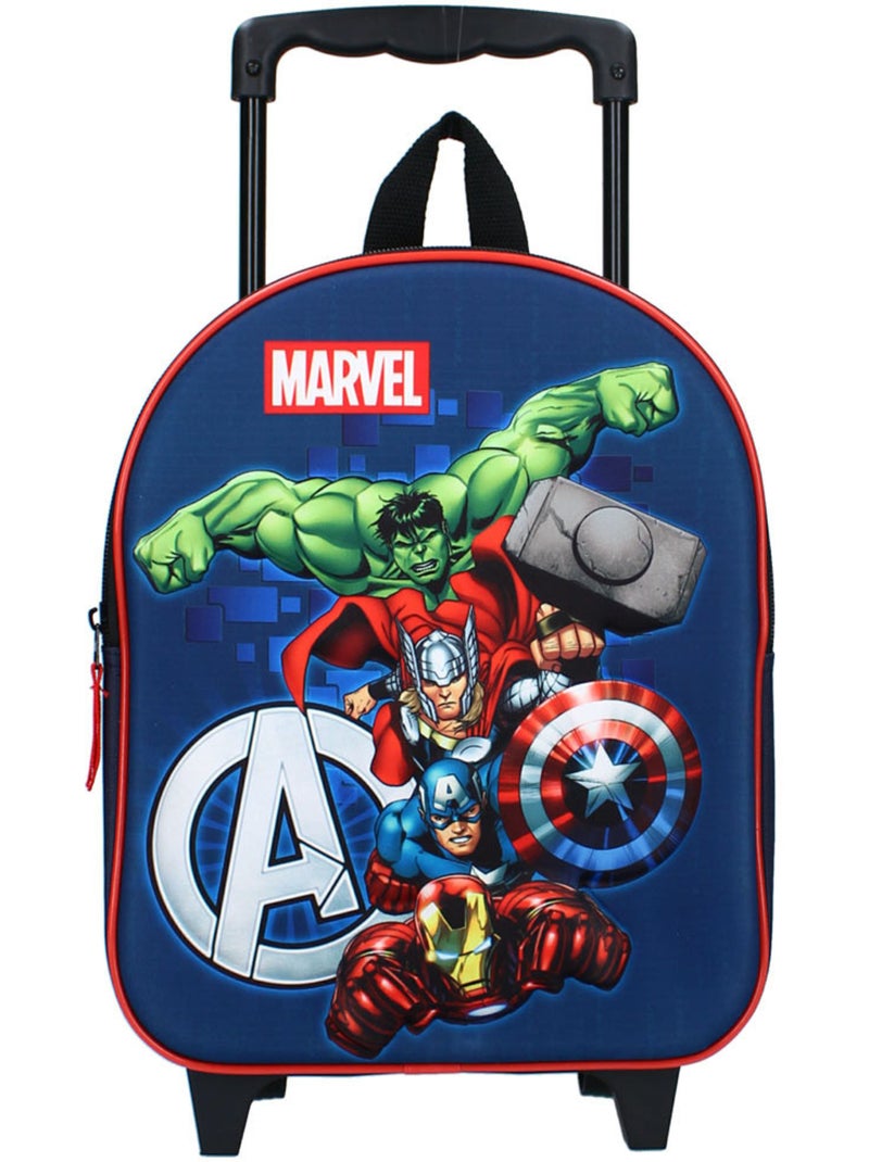 Sac à Dos Maternelle avec Roulettes Avengers Marvel 32 CM - Trolley enfant Bleu marine - Kiabi