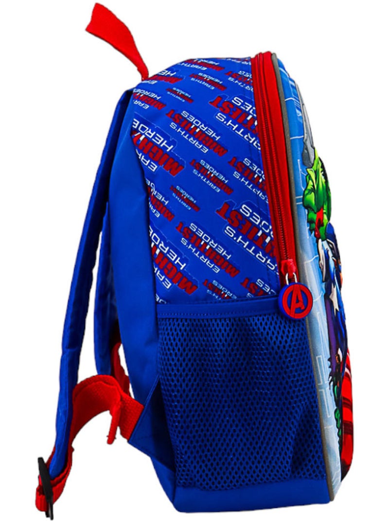 Sac à Dos Maternelle Avengers en action 32 CM Bleu Rouge Blanc - Kiabi