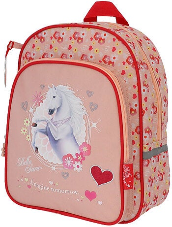 Sac à dos maternelle Bella Sara tissu imprimé floral et cœur 30 CM