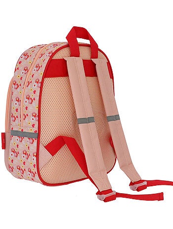 Sac à dos maternelle Bella Sara tissu imprimé floral et cœur 30 CM
