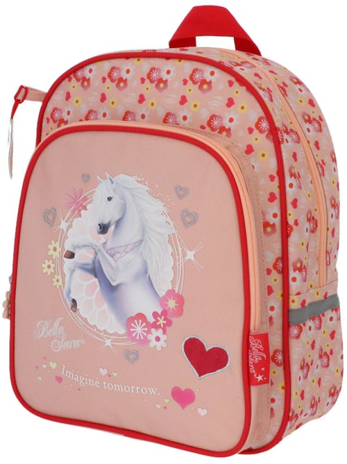 Sac à dos maternelle Bella Sara tissu imprimé floral et cœur 30 CM - Kiabi