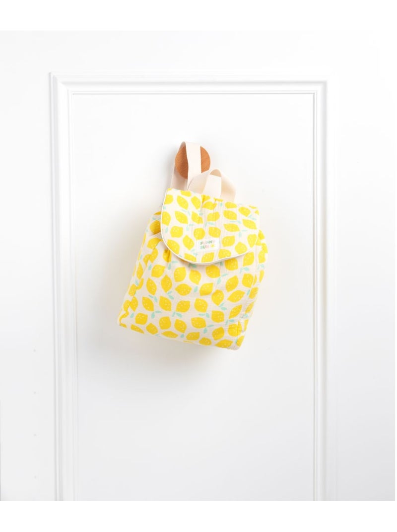 Sac à dos maternelle en coton imprimé citron - SAUTHON Jaune - Kiabi