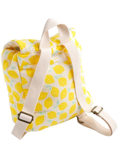 Sac à dos maternelle en coton imprimé citron - SAUTHON - Kiabi