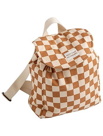 Sac à dos maternelle en coton imprimé damier - SAUTHON