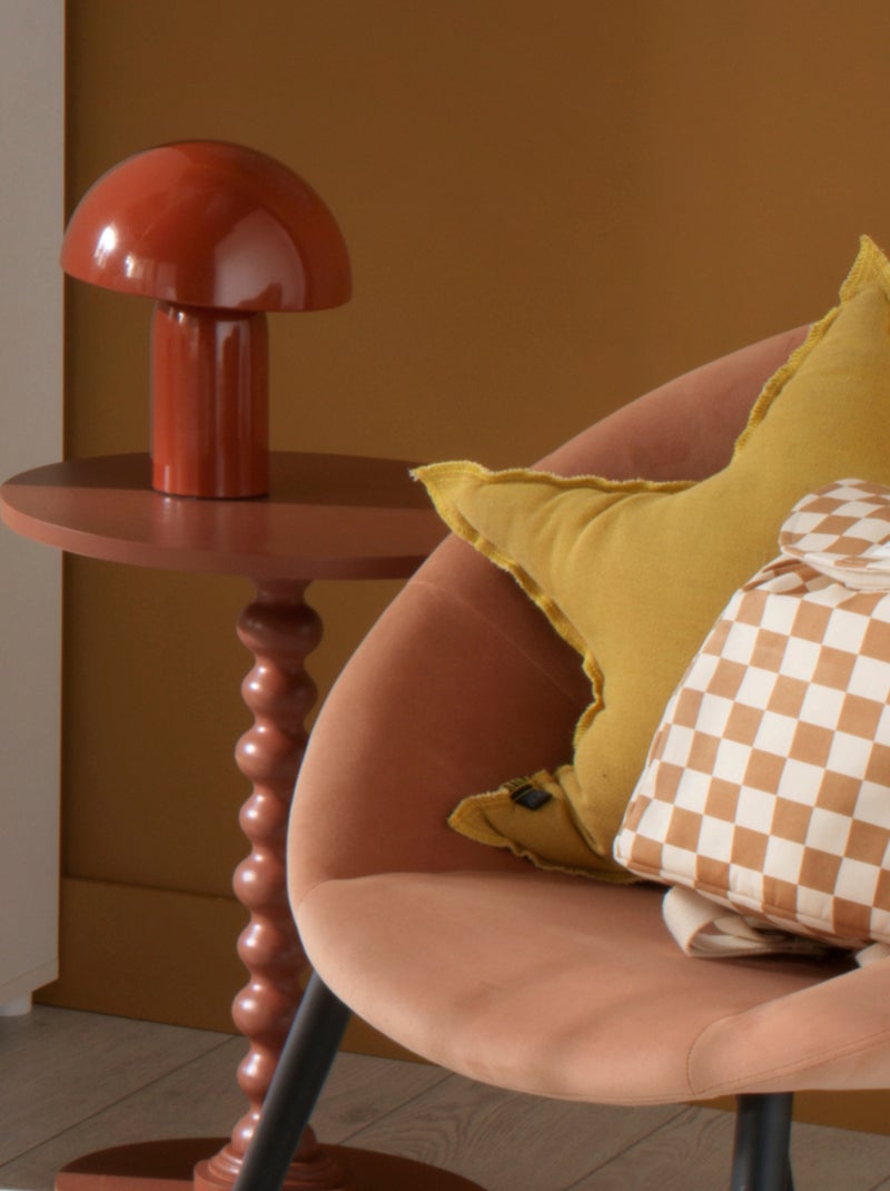 Sac à dos maternelle en coton imprimé damier - SAUTHON Marron caramel - Kiabi