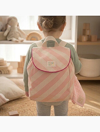 Sac à dos maternelle en coton rayé - SAUTHON