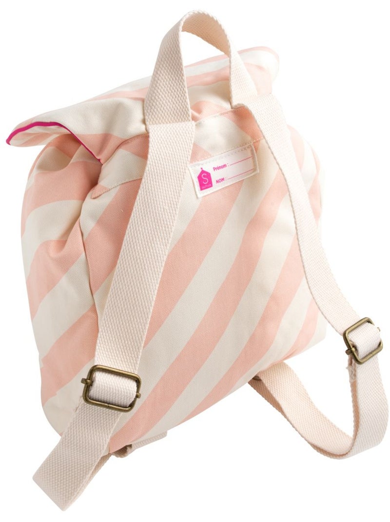 Sac à dos maternelle en coton rayé - SAUTHON Rose - Kiabi