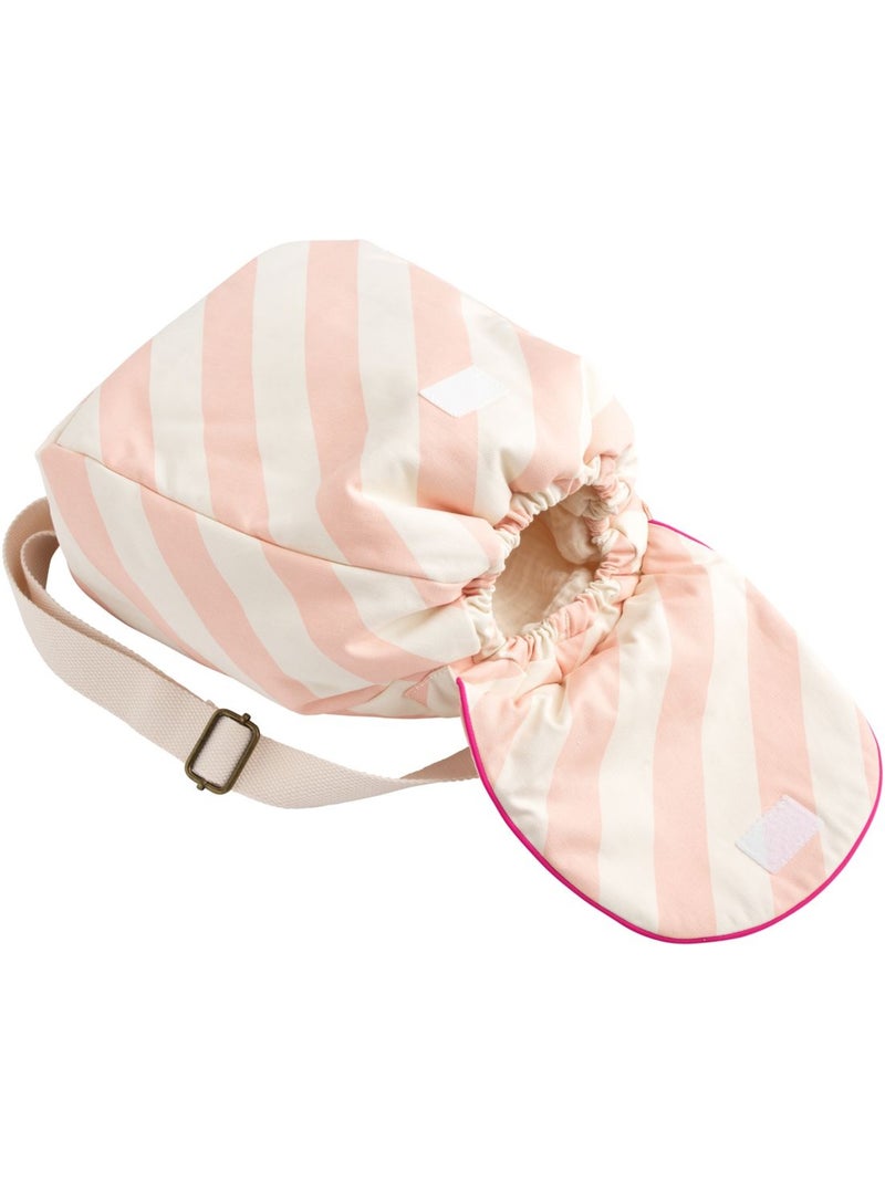 Sac à dos maternelle en coton rayé - SAUTHON Rose - Kiabi