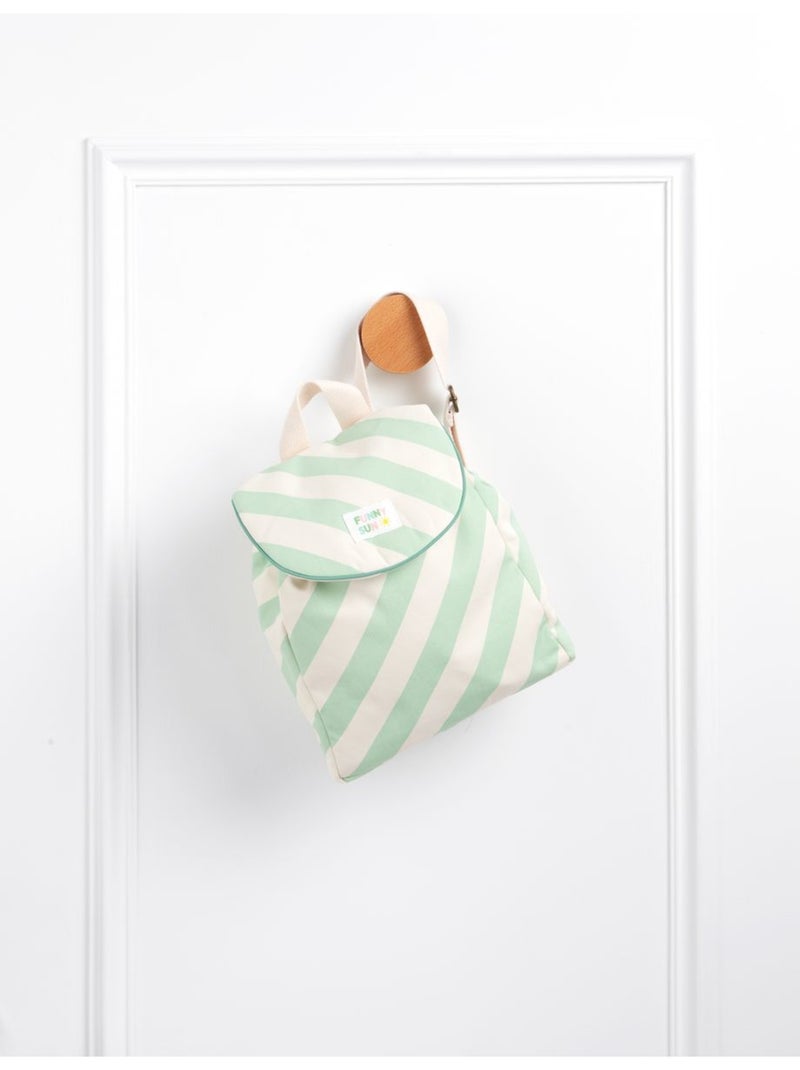 Sac à dos maternelle en coton rayé - SAUTHON Vert - Kiabi