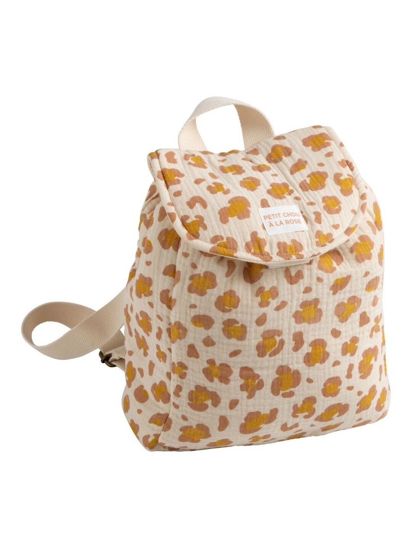Sac à dos maternelle en gaze de coton léopard - SAUTHON Beige/Rose - Kiabi