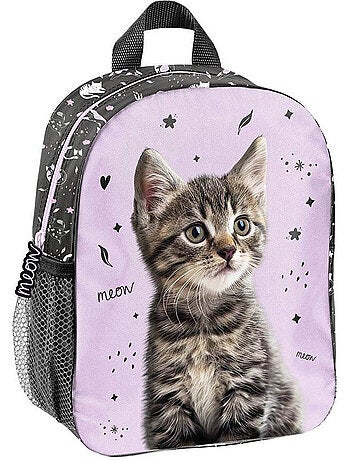 Sac à dos maternelle en polyester motif chat 3D Meow