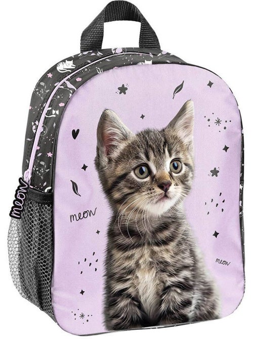 Sac à dos maternelle en polyester motif chat 3D Meow - Kiabi Sac à dos maternelle en polyester motif chat 3D Meow - Kiabi