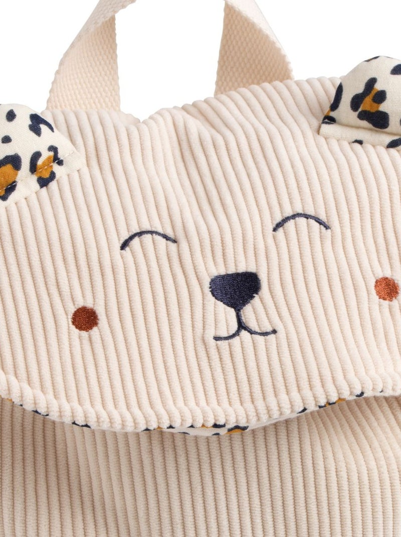 Sac à dos maternelle en velours côtelé avec oreilles - SAUTHON Ecru - Kiabi