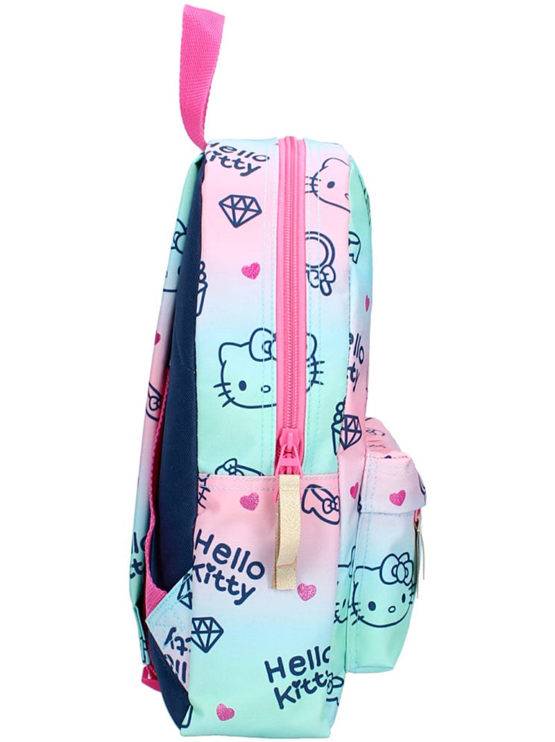 Sac à Dos Maternelle Hello Kitty Mode 33 CM Bleu Rose clair - Kiabi