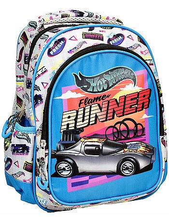 Sac à dos maternelle Hot Wheels en polyester imprimé Flame Runner