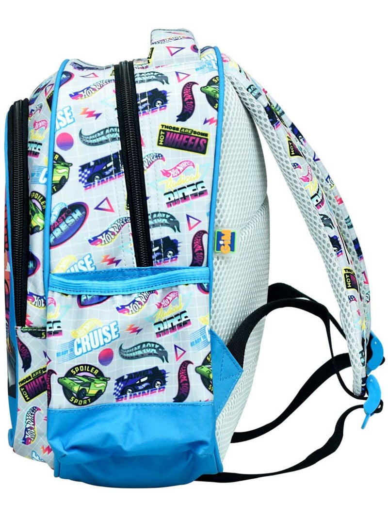 Sac à dos maternelle Hot Wheels en polyester imprimé Flame Runner Bleu Rose clair Gris - Kiabi