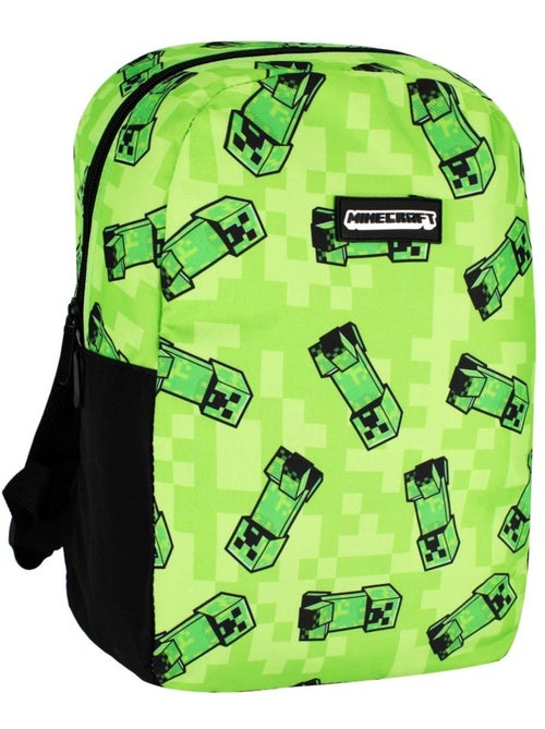 Sac à dos maternelle Minecraft motif pixel 34 cm avec poche zippée - Kiabi