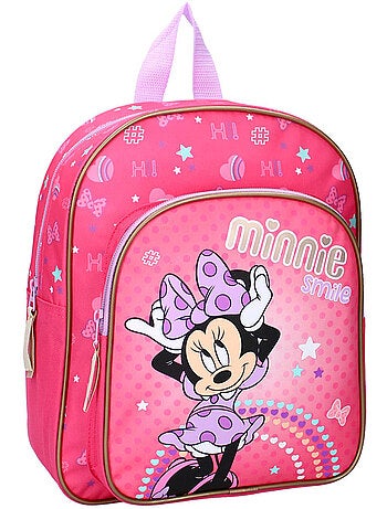 Sac à dos maternelle Minnie 'I Like Smiles' 29 cm - Rose