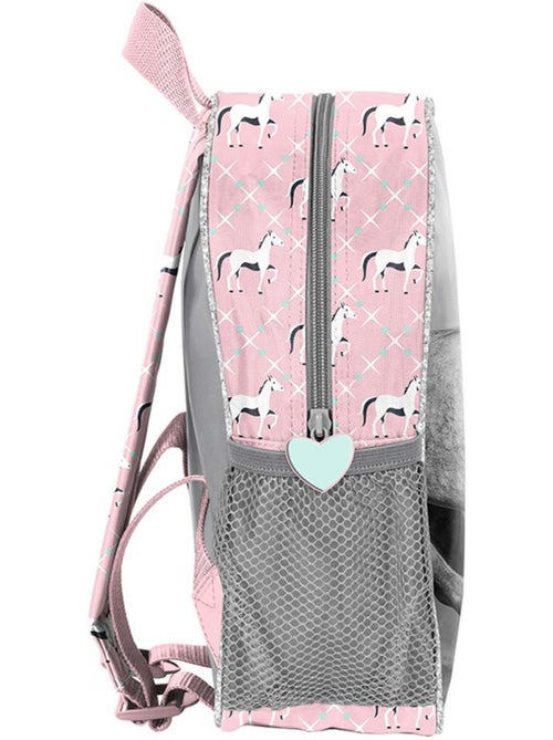 Sac à dos maternelle Paso toile effet canvas motif cheval 3D - Kiabi