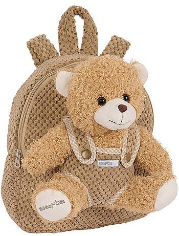 Sac à dos maternelle peluche avec ourson amovible SAFTA