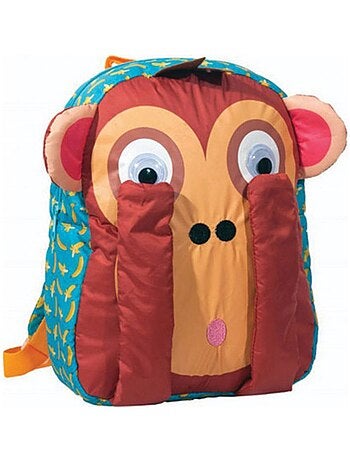 Sac à dos maternelle rembourré motif singe 3D CMP