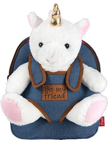 Sac à dos maternelle r��versible licorne en peluche CMP 25 cm