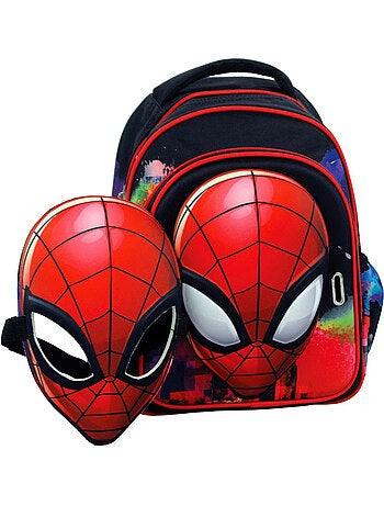 Sac à dos maternelle Spider-Man GIM 30 cm avec masque assorti