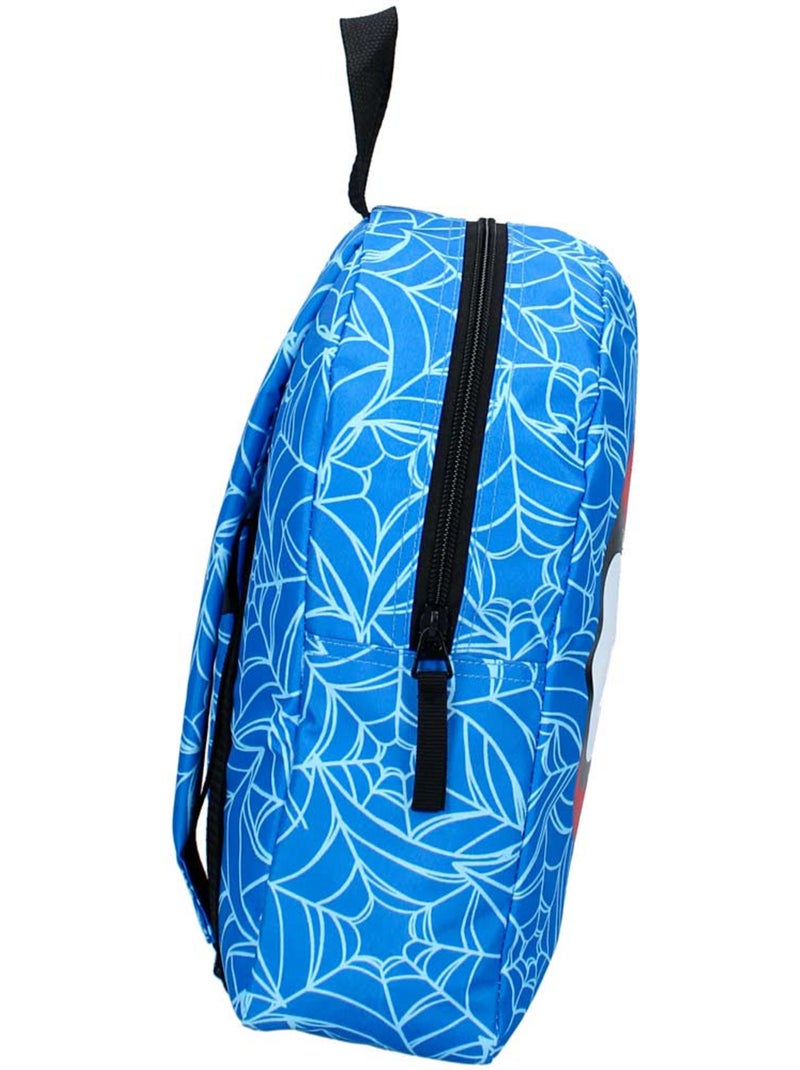 Sac à dos maternelle Spiderman visage stylisé en tissu synthétique Bleu Rouge Blanc - Kiabi