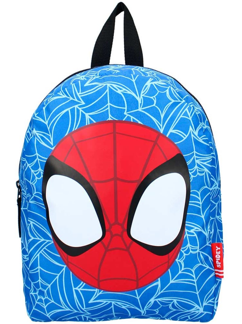 Sac à dos maternelle Spiderman visage stylisé en tissu synthétique Bleu Rouge Blanc - Kiabi