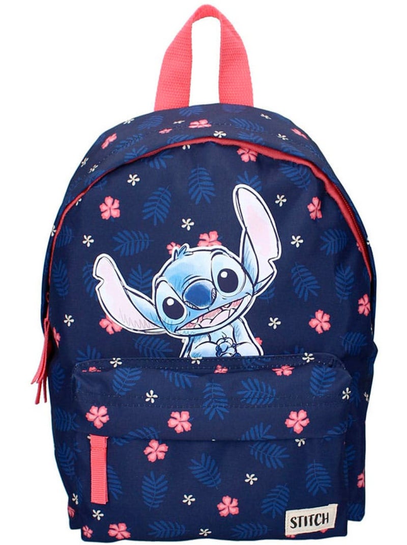 Sac à Dos Maternelle Stitch imprimé tropical 31 CM Bleu Rose - Kiabi