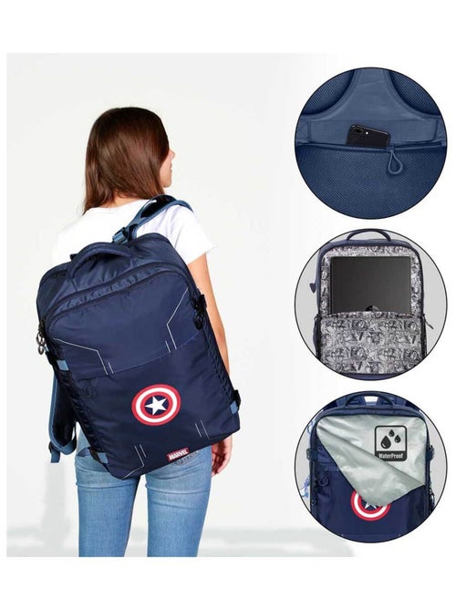 Sac à dos Mercury - Captain America Gears - Bleu - Taille Unique - Kiabi
