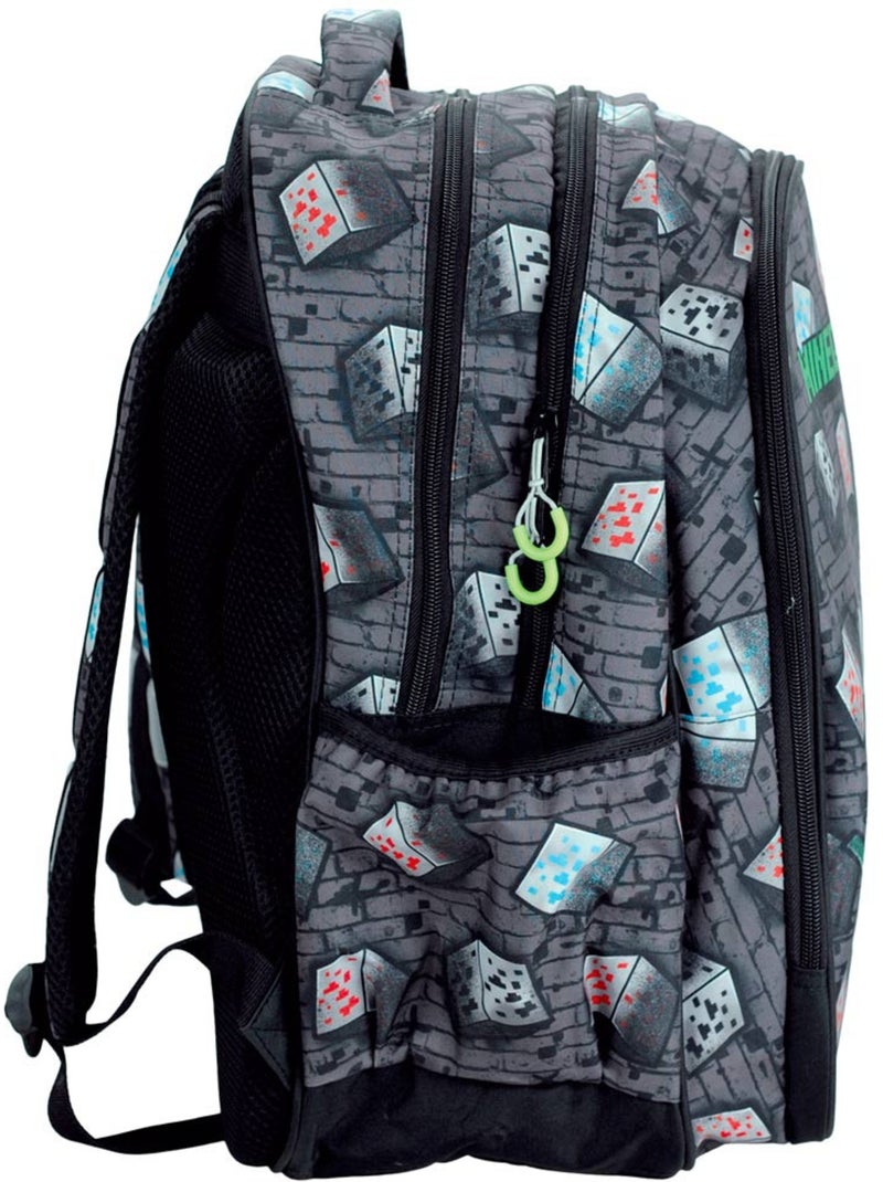 Sac à dos metro Minecraft Creeper 43 cm à 2 compartiments zip Minecraft Noir Gris anthracite Bleu - Kiabi