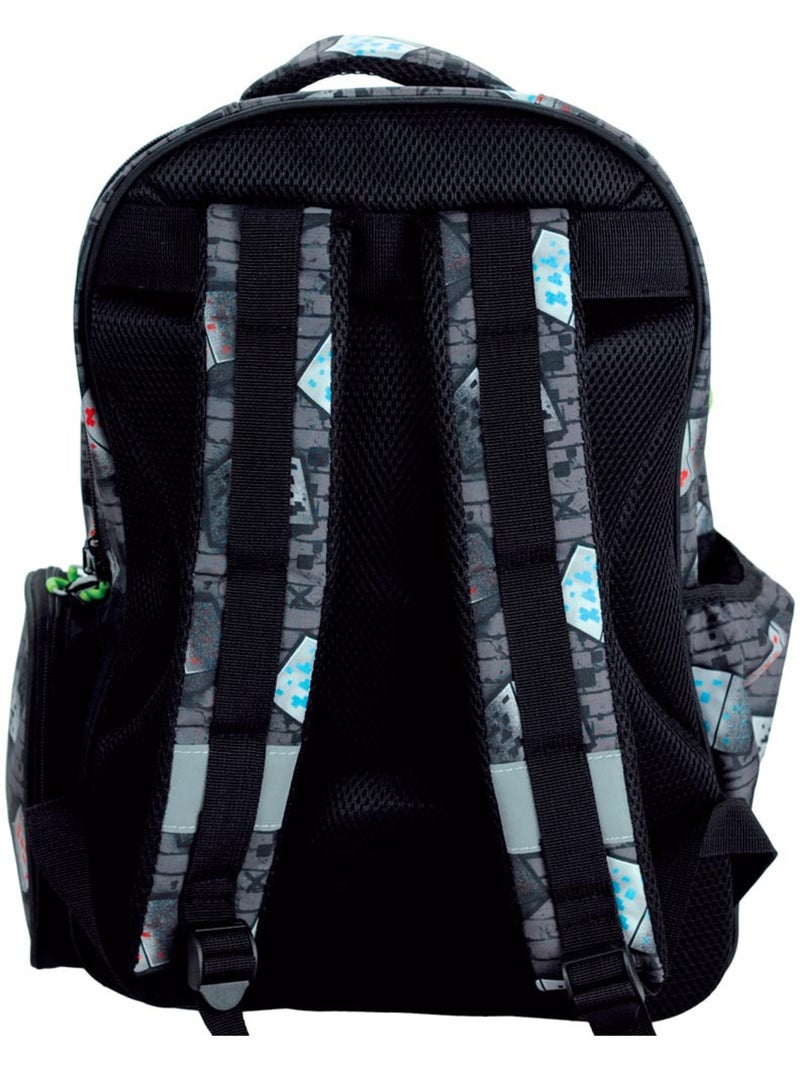 Sac à dos metro Minecraft Creeper 43 cm à 2 compartiments zip Minecraft Noir Gris anthracite Bleu - Kiabi