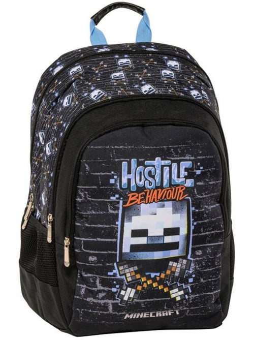 Sac à dos Minecraft 'HOSTILE BEHAVIOUR' 42 cm à 2 compartiments MINECRAFT - Kiabi