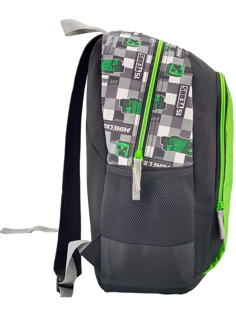 Sac à dos Minecraft motif pixelisé polyester Premium Noir Vert Bleu - Kiabi
