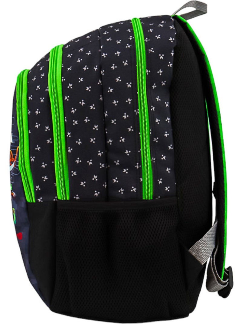 Sac à dos Minecraft TNT pixel art polyester 2 compartiments Noir Doré - Kiabi