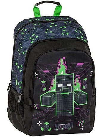 Sac à dos Minecraft zombie 42 cm – 2 compartiments zippés – MINECRAFT