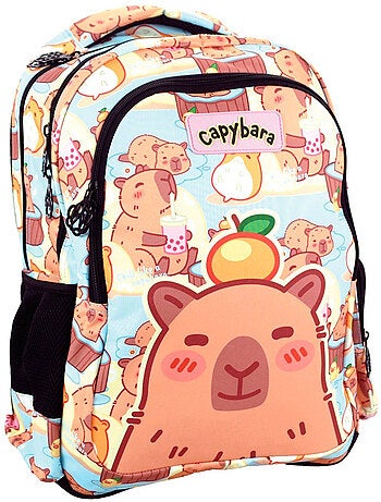 Sac à dos mini cmp capybara 43 cm motif animaux à poches zippées