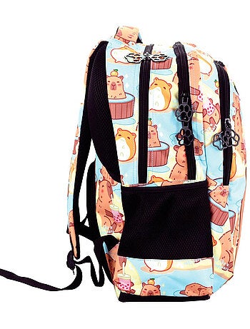 Sac à dos mini cmp capybara 43 cm motif animaux à poches zippées