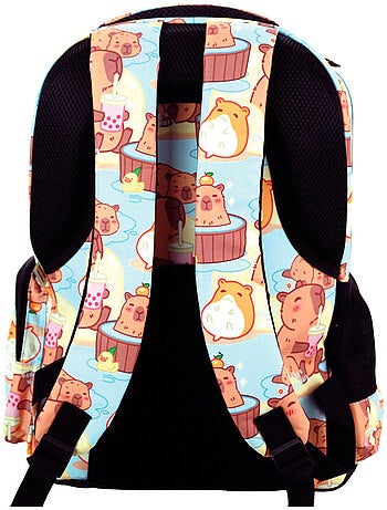 Sac à dos mini cmp capybara 43 cm motif animaux à poches zippées