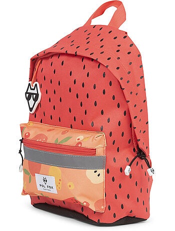 Sac à dos mini fille POL FOX TUTTI FRUTTI rouge et orange motif fruit maternelle