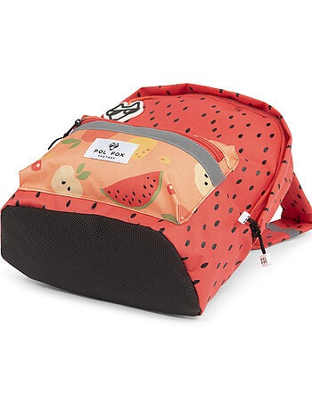 Sac à dos mini fille POL FOX TUTTI FRUTTI rouge et orange motif fruit maternelle