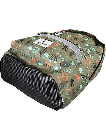 Sac à dos mini garçon maternelle POL FOX Road Trip vert motif van et aventure