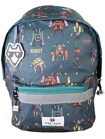 Sac à dos mini garçon maternelle POL FOX Robot bleu motif robot