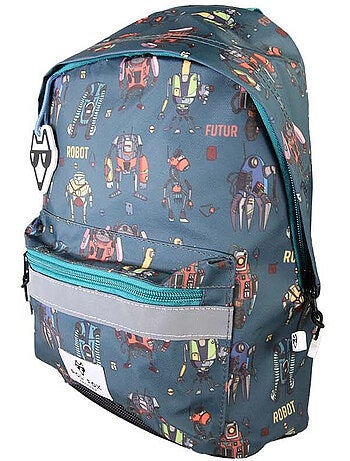 Sac à dos mini garçon maternelle POL FOX Robot bleu motif robot