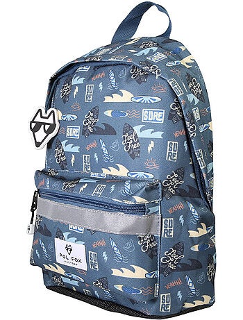 Sac à dos mini garçon maternelle POL FOX Surf bleu motif surf et vague