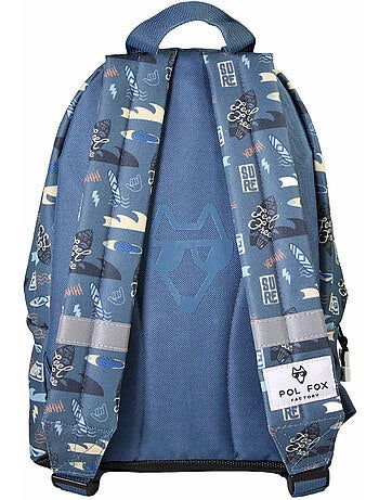 Sac à dos mini garçon maternelle POL FOX Surf bleu motif surf et vague