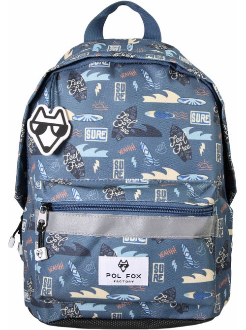 Sac à dos mini garçon maternelle POL FOX Surf bleu motif surf et vague - Kiabi