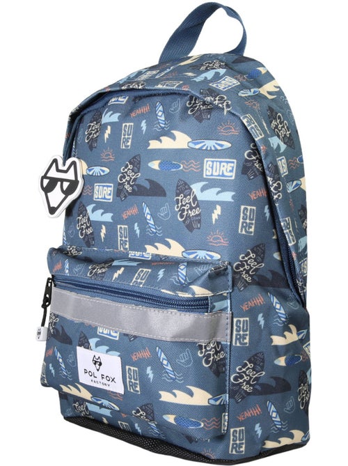 Sac à dos mini garçon maternelle POL FOX Surf bleu motif surf et vague - Kiabi