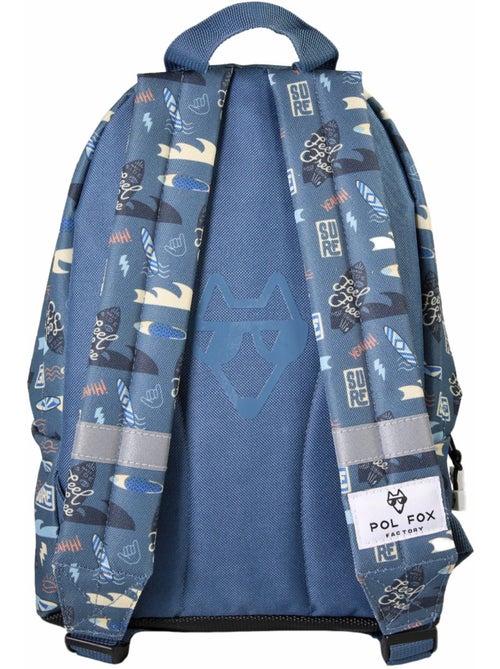 Sac à dos mini garçon maternelle POL FOX Surf bleu motif surf et vague - Kiabi
